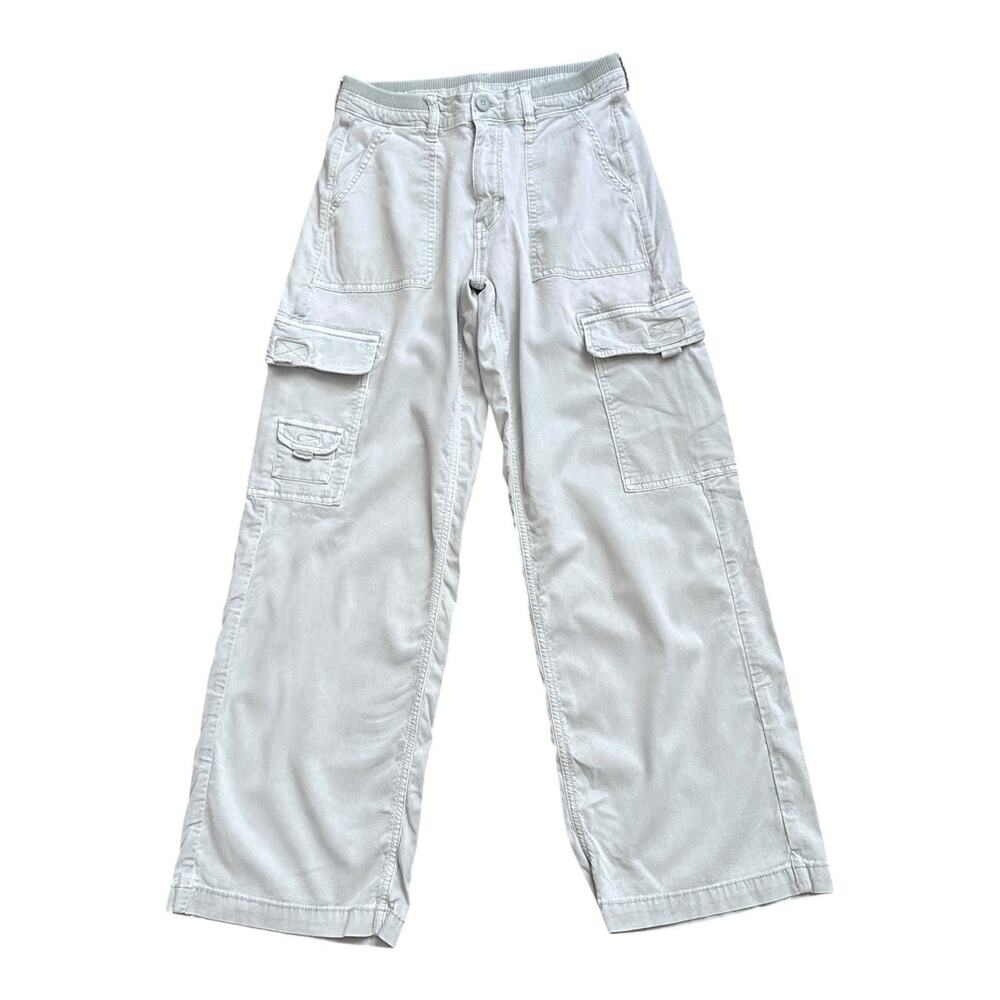 American Eagle Cargo Pants Womens 00 Short Mint Stretch Wide Leg Utility Y2K